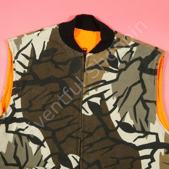 Vintage 1980s Predator Camo Reversible Safety Hunting Vest Size Large - Picture 1 of 8